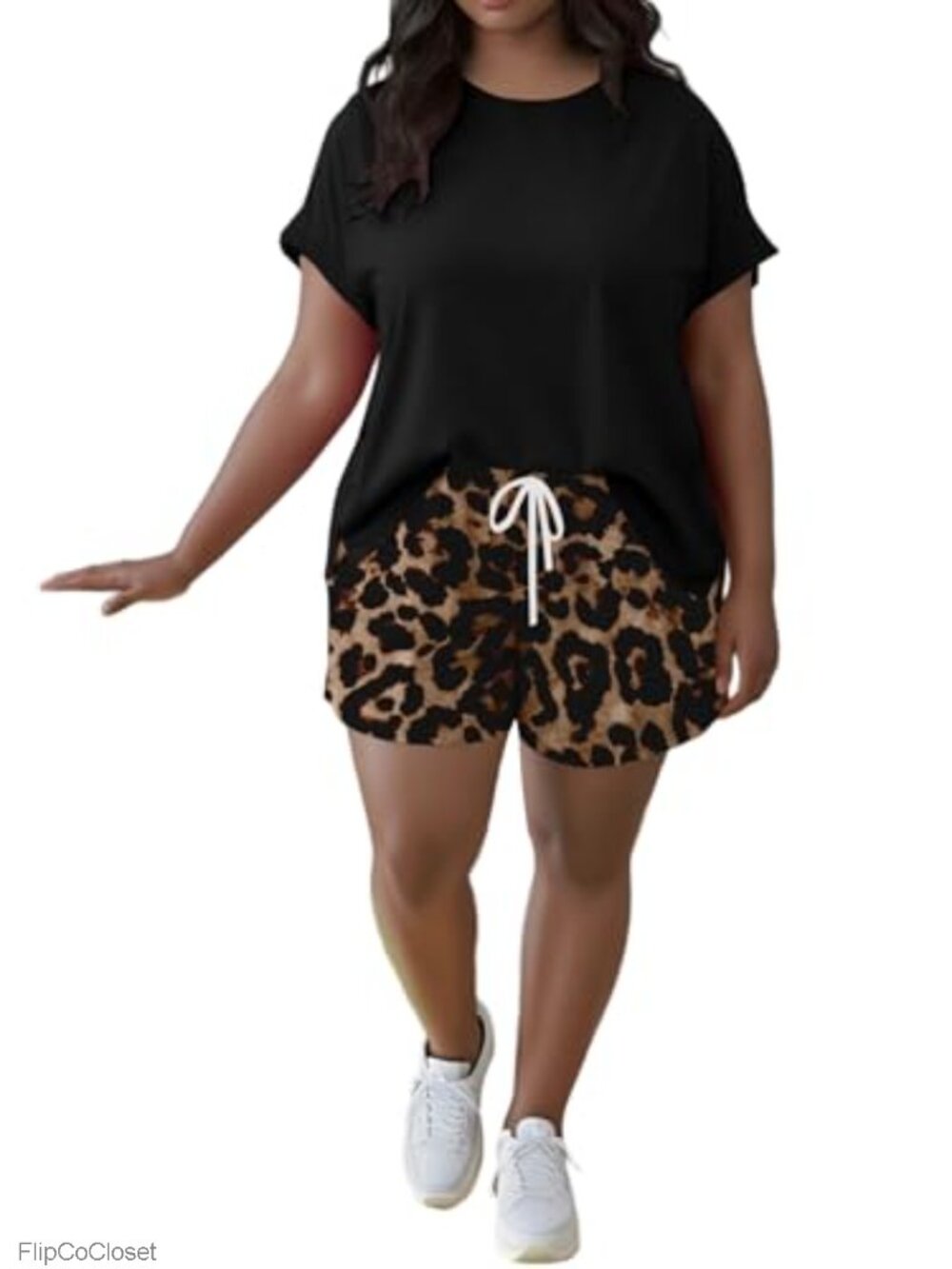 Plus Size 2 Piece Outfit Soft Polyester Elastane Lounge Set